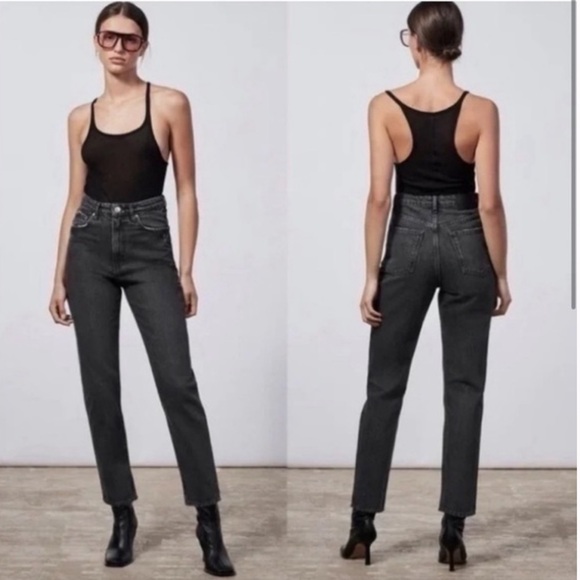 Zara Denim - ZARA Women's Black High Waist Mom Fit Jeans